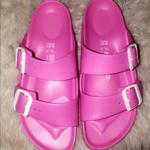 Pink waterproof birkenstocks